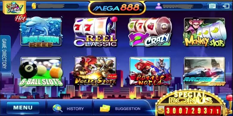 Preview of a MEGA888 mobile game lobby